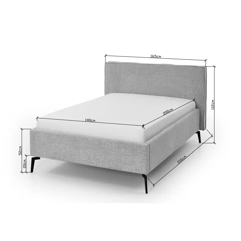 Lova 140/160/180 cm RIVO su patalynės dėže, pilka