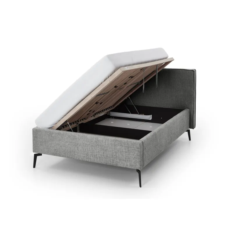 Lova 140/160/180 cm RIVO su patalynės dėže, pilka