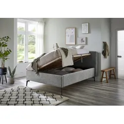 Lova 140/160/180 cm RIVO su patalynės dėže, pilka