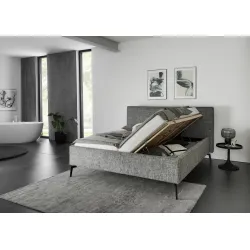Lova 140/160/180 cm RIVO su patalynės dėže, pilka