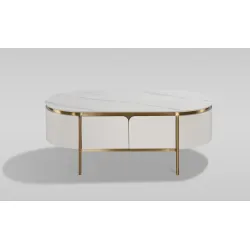 Žurnalinis staliukas STILI, baltas ecru, 122x71x45 cm