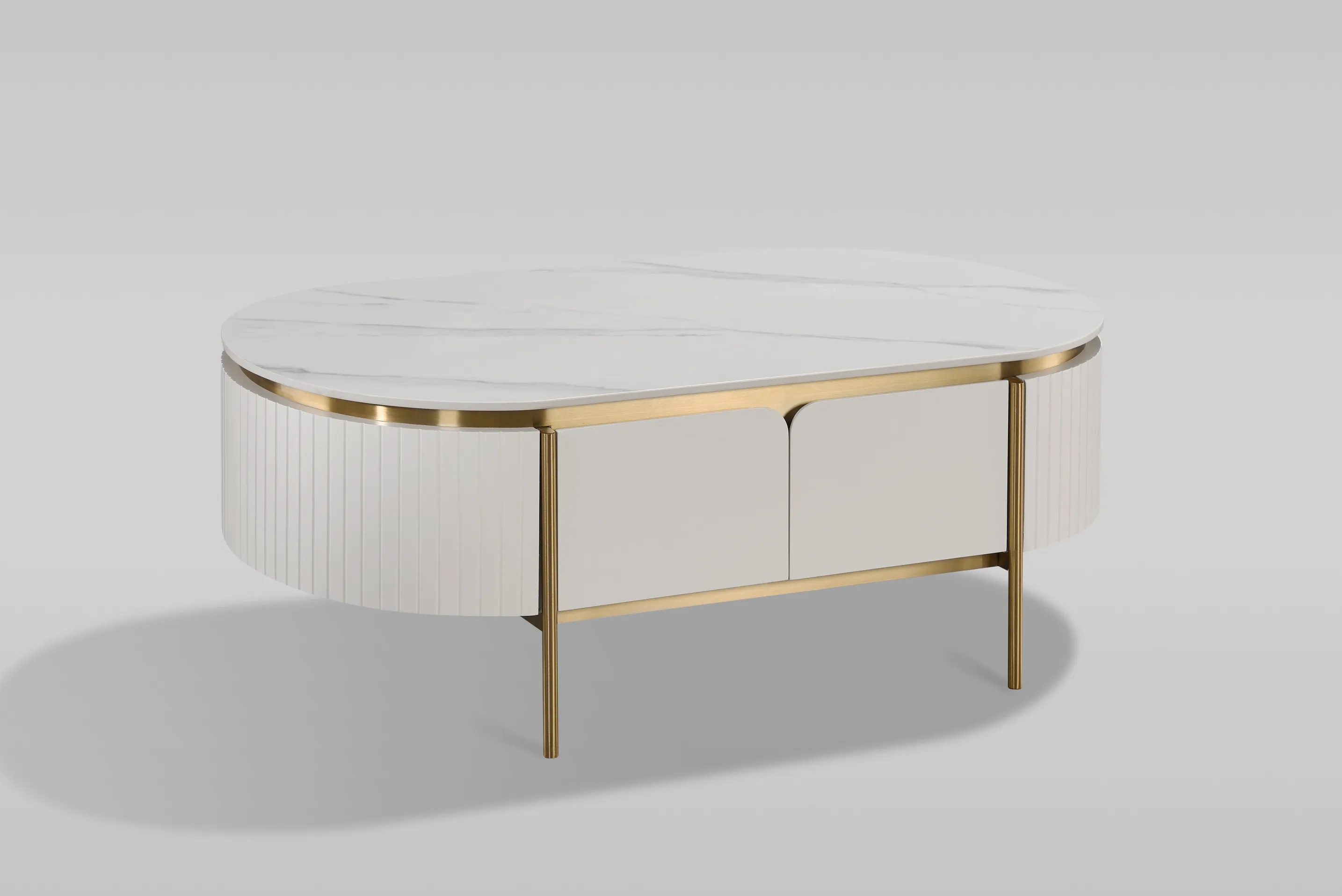 Žurnalinis staliukas STILI, baltas ecru, 122x71x45 cm