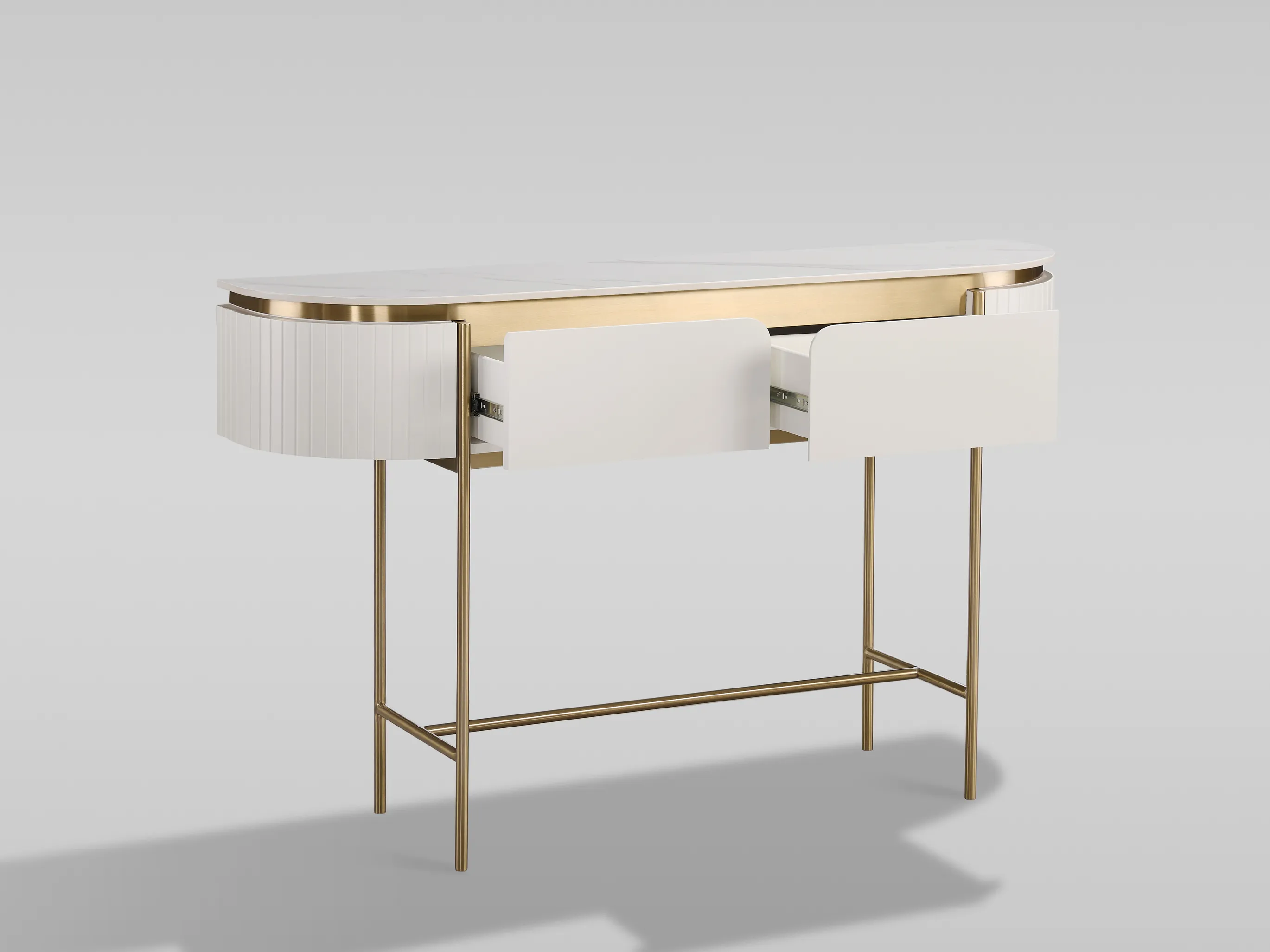 Konsolė STILI, balta ecru, 140x35x86 cm