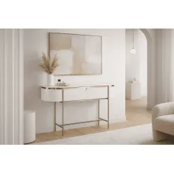 Konsolė STILI, balta ecru, 140x35x86 cm