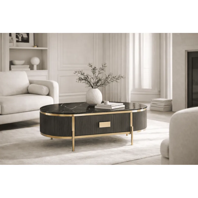 Žurnalinis-kavos staliukas STILI, grafito, 124x71x48 cm