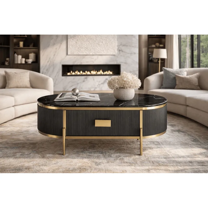 Žurnalinis-kavos staliukas STILI, grafito, 124x71x48 cm