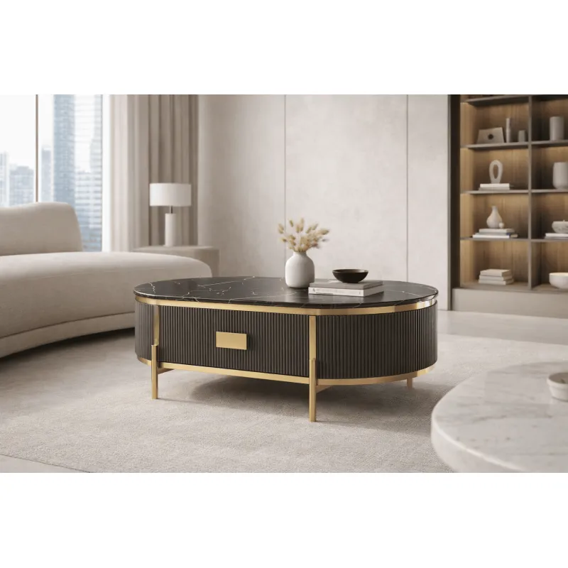 Žurnalinis-kavos staliukas STILI, grafito, 124x71x48 cm