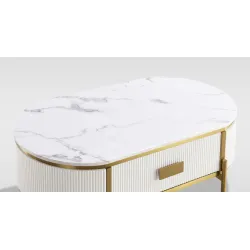 Žurnalinis-kavos staliukas STILI, baltas ecru, 124x71x48 cm