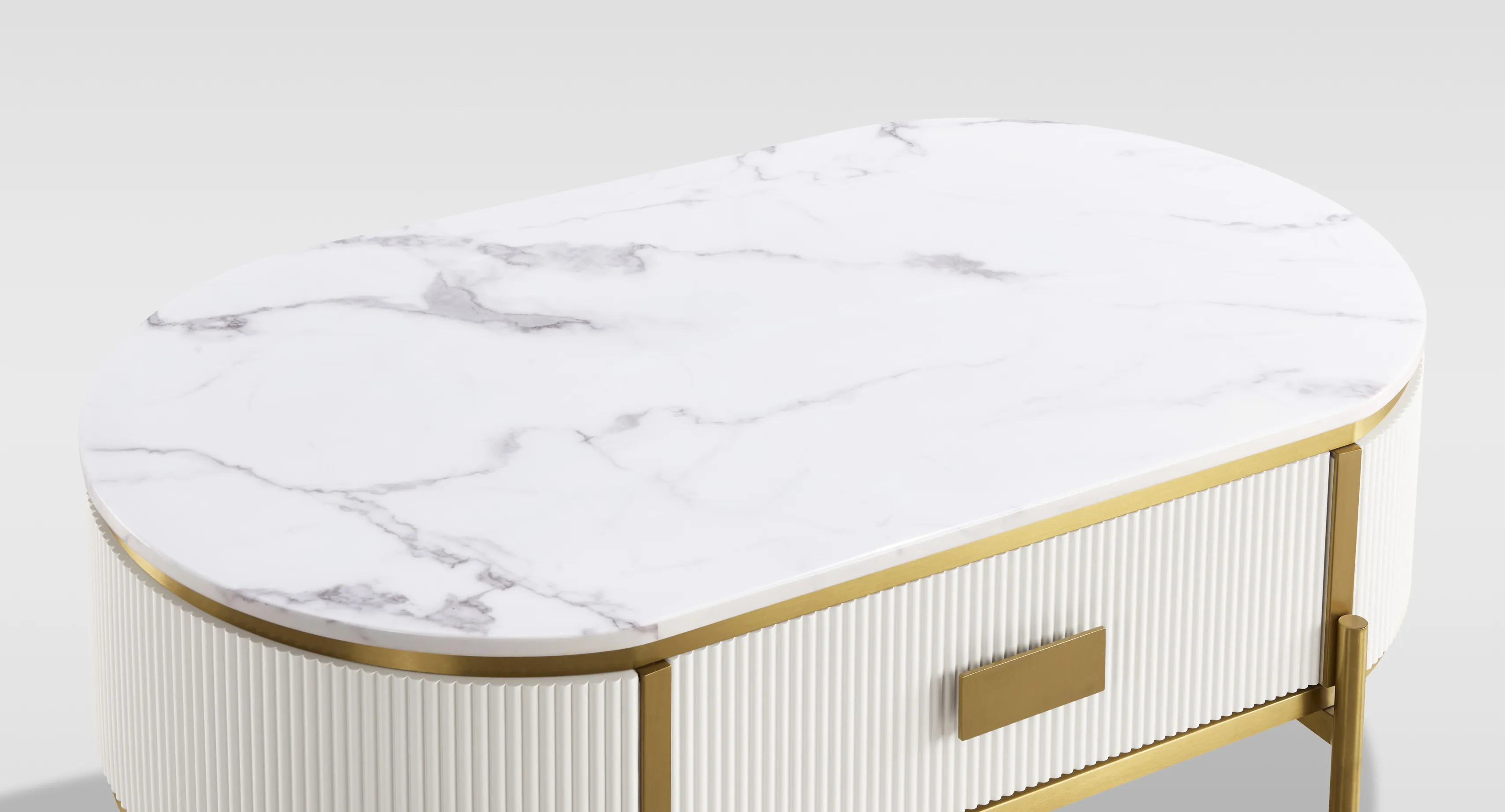 Žurnalinis-kavos staliukas STILI, baltas ecru, 124x71x48 cm