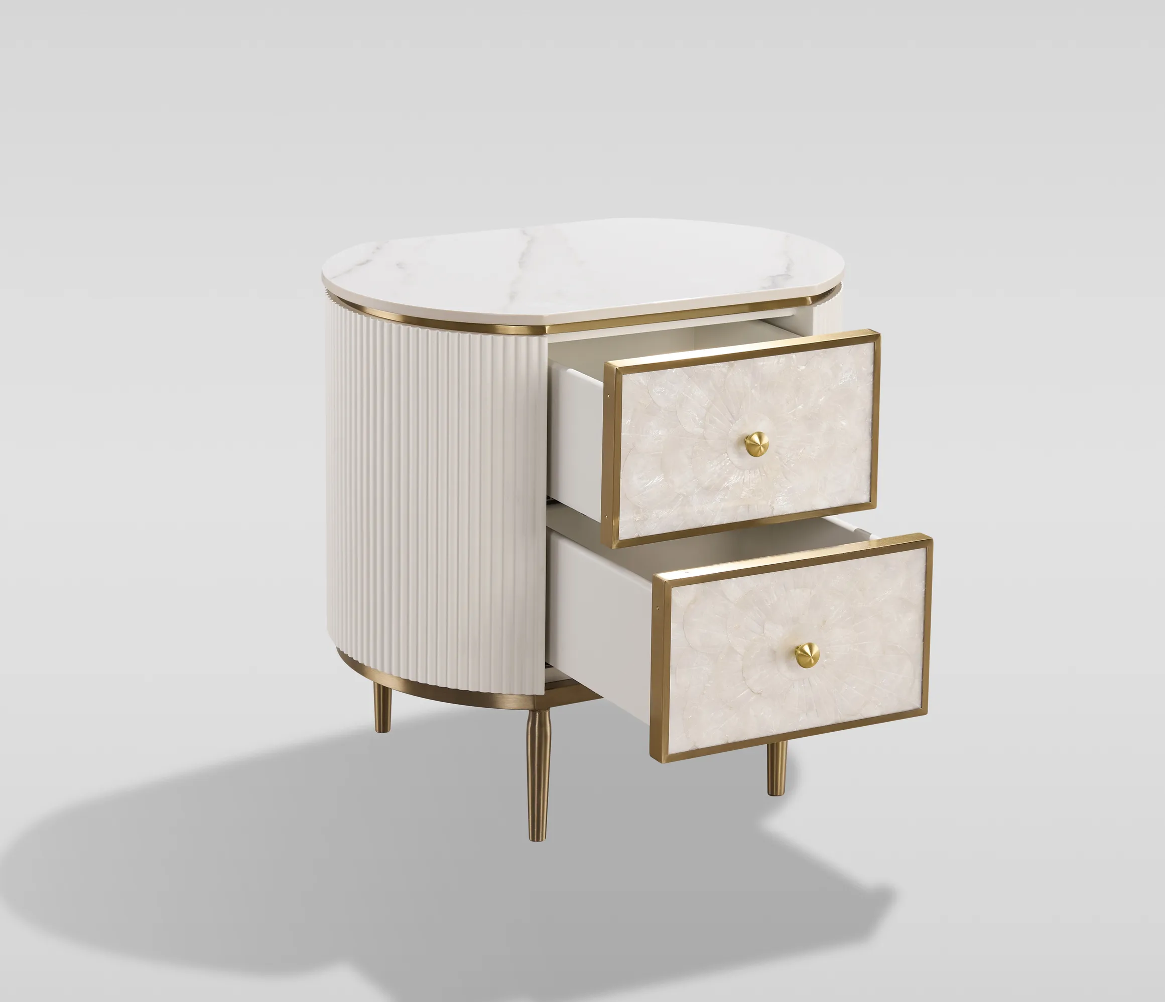 Naktinis staliukas STILI, off-white, 55x40x55 cm