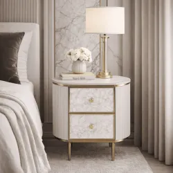 Naktinis staliukas STILI, off-white, 55x40x55 cm