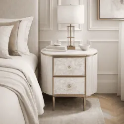 Naktinis staliukas STILI, off-white, 55x40x55 cm