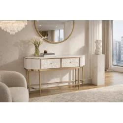 Konsolė STILI, off-white, 140x35x86 cm