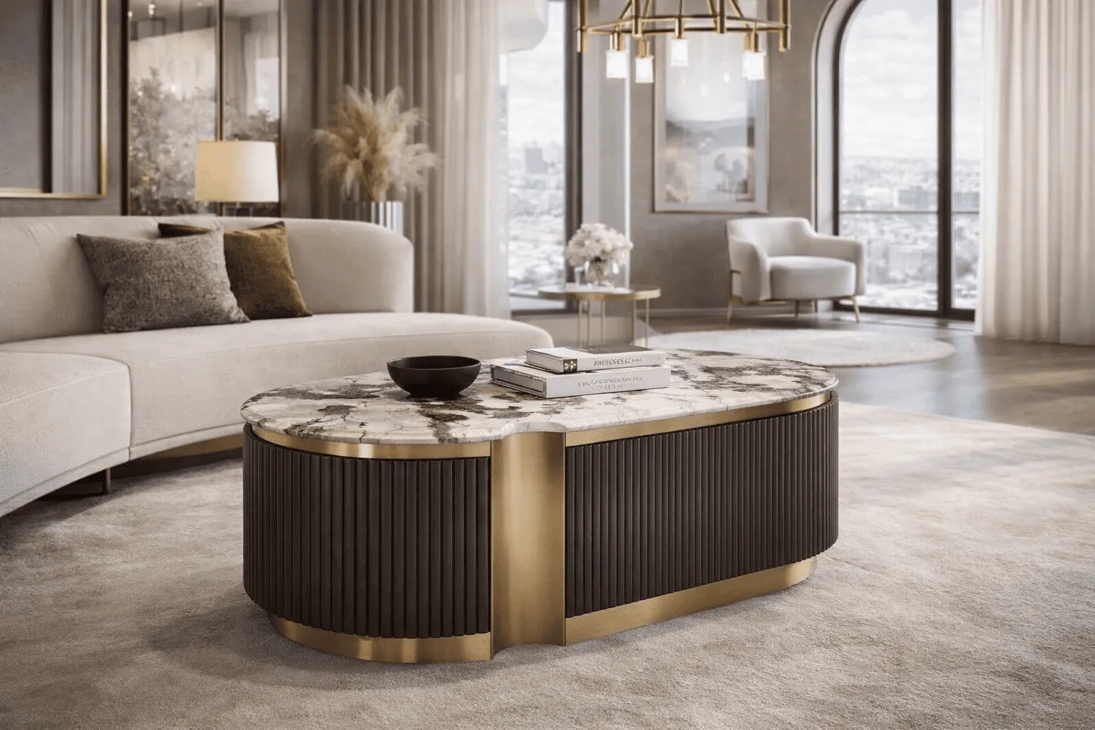 Žurnalinis-kavos staliukas STILI, grafito, 122x60x45 cm