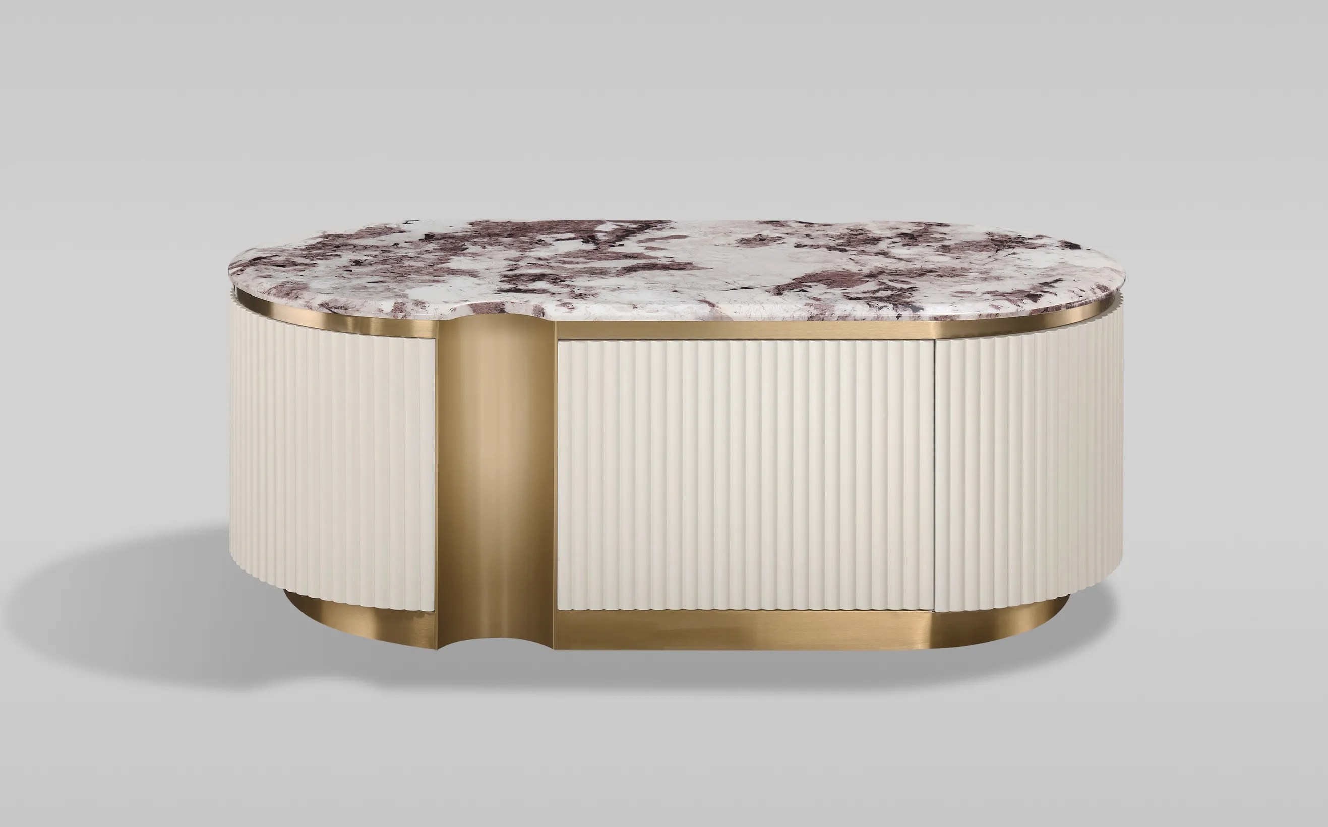 Žurnalinis-kavos staliukas STILI, balta-ecru, 122x60x45 cm