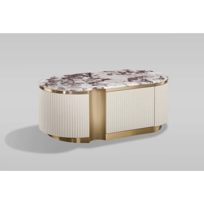 Žurnalinis-kavos staliukas STILI, balta-ecru, 122x60x45 cm