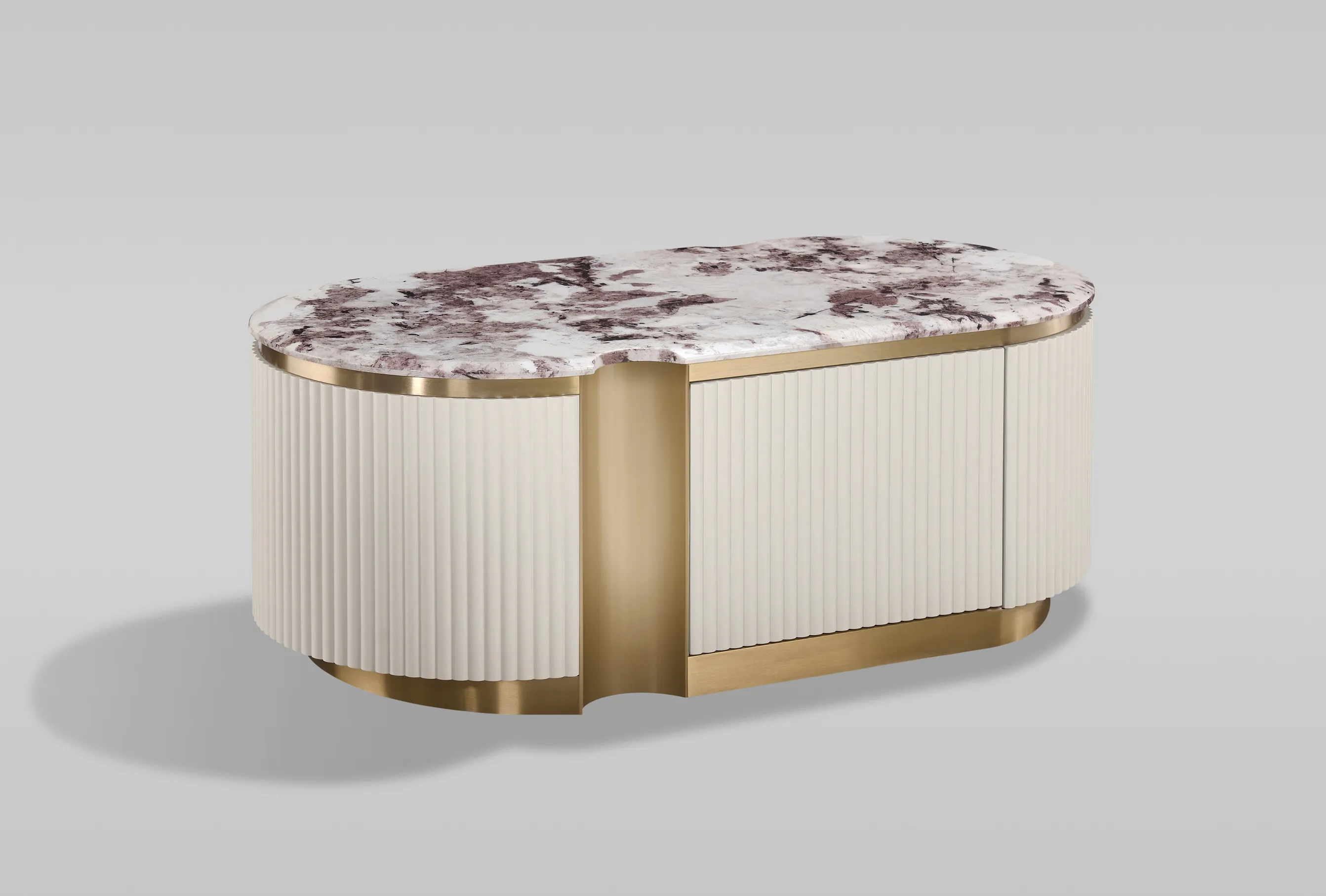 Žurnalinis-kavos staliukas STILI, balta-ecru, 122x60x45 cm