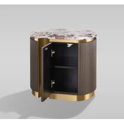 Naktinis staliukas STILI, kairinis, grafito, 60x40x55 cm