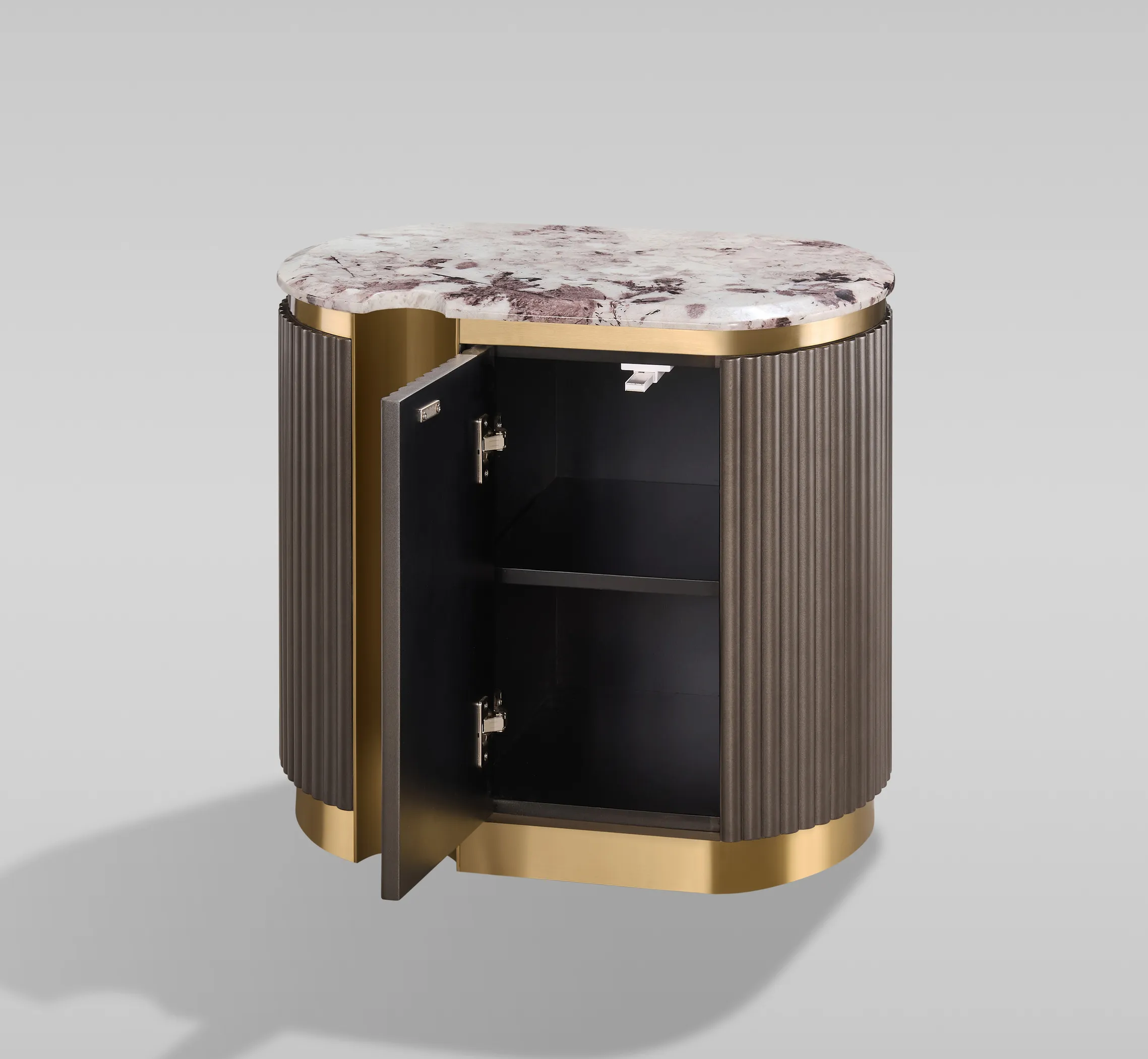 Naktinis staliukas STILI, kairinis, grafito, 60x40x55 cm