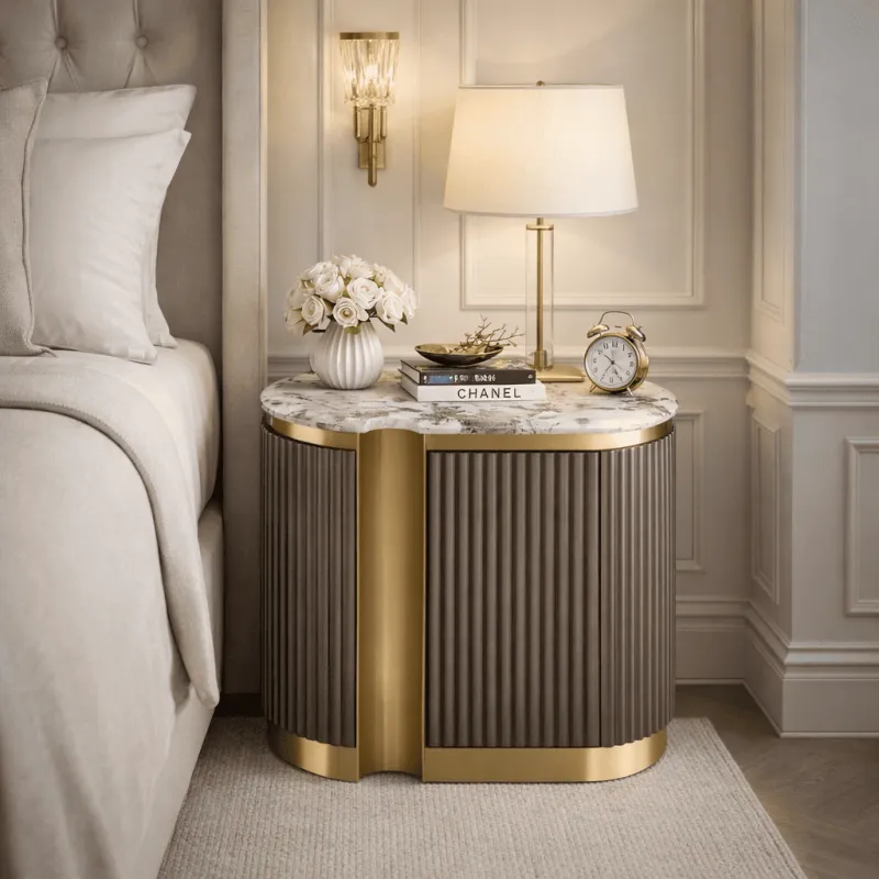 Naktinis staliukas STILI, kairinis, grafito, 60x40x55 cm