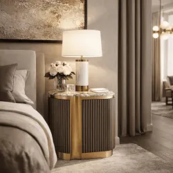 Naktinis staliukas STILI, kairinis, grafito, 60x40x55 cm