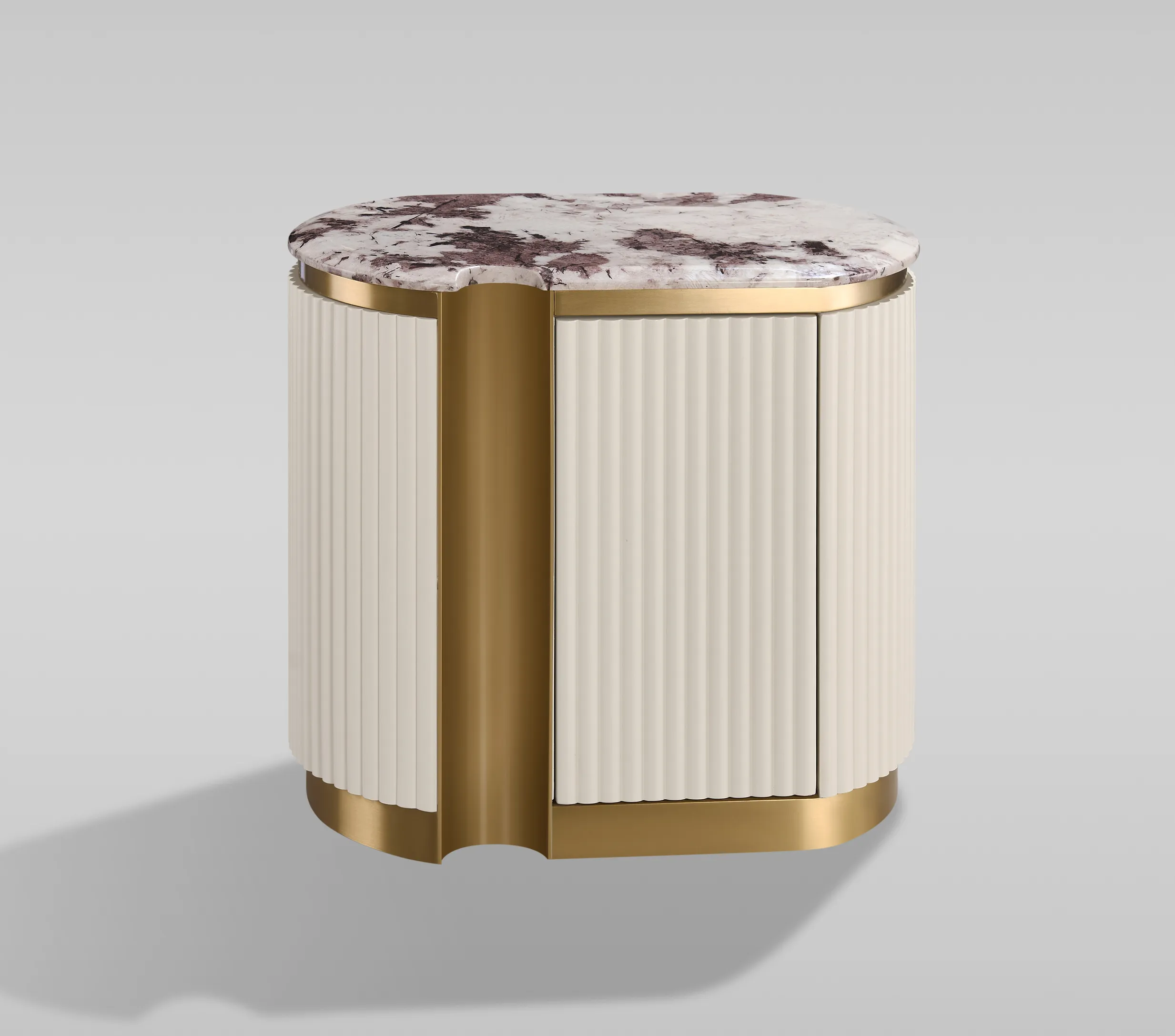 Naktinis staliukas STILI, kairinis, baltas ecru, 60x40x55 cm