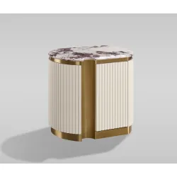 Naktinis staliukas STILI, kairinis, baltas ecru, 60x40x55 cm