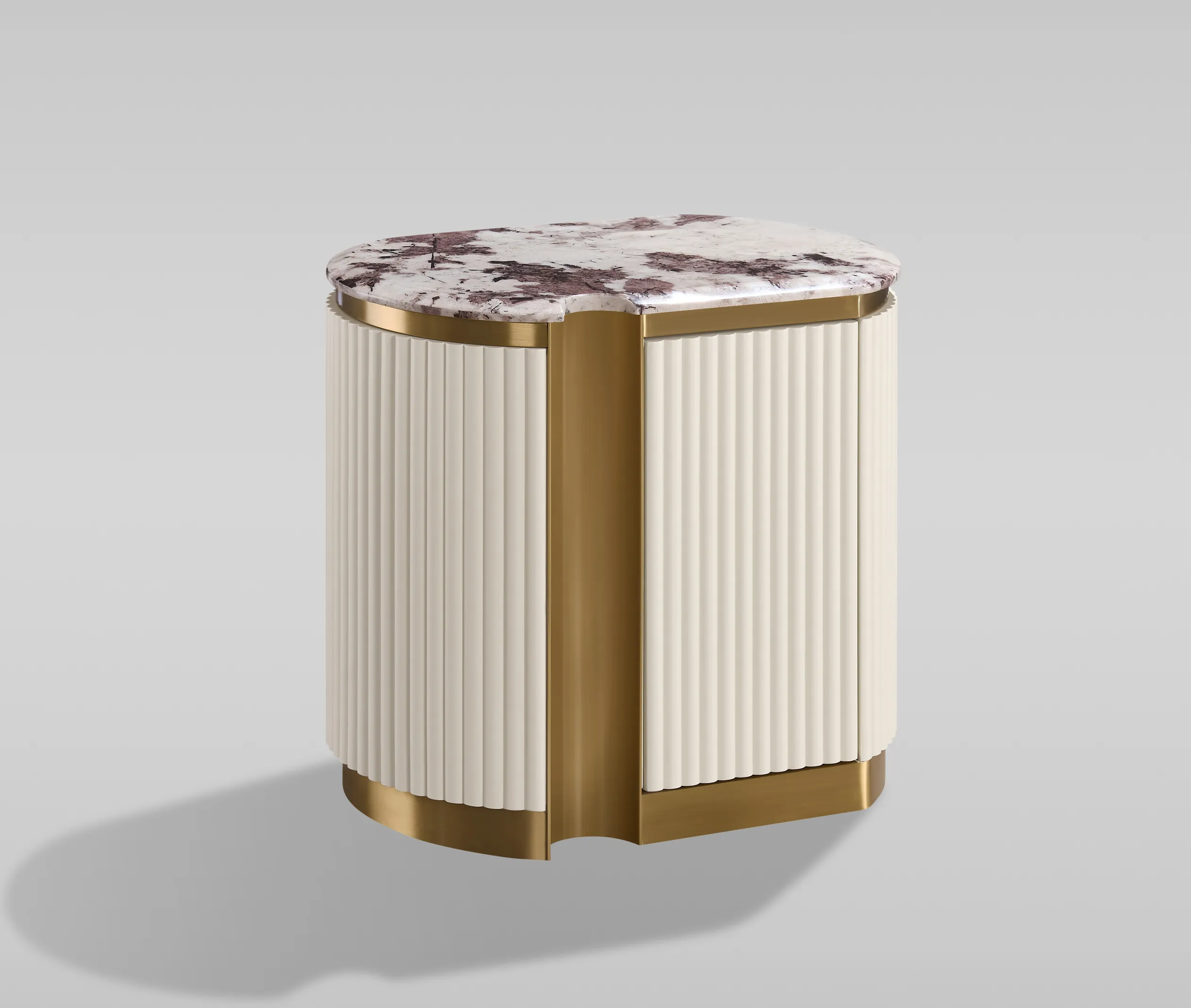 Naktinis staliukas STILI, kairinis, baltas ecru, 60x40x55 cm