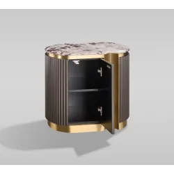 Naktinis staliukas STILI, dešininis, grafito, 60x40x55 cm