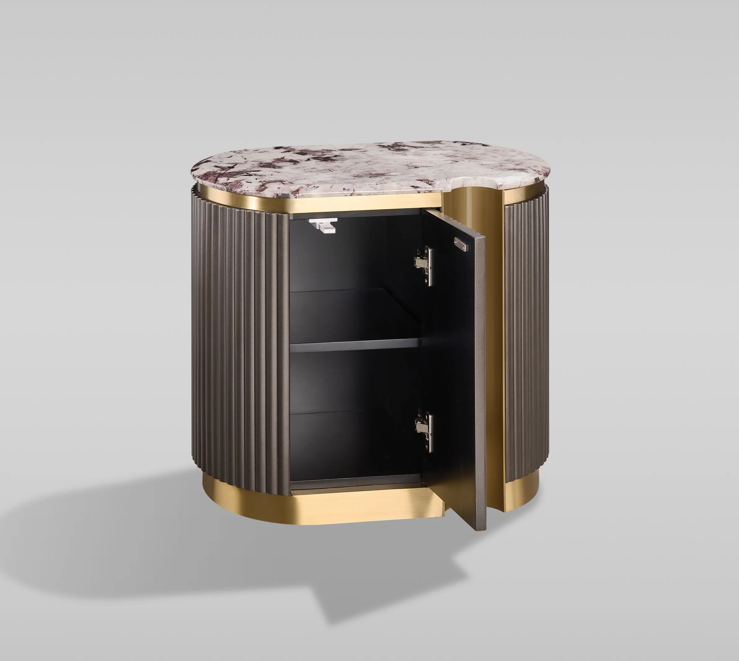 Naktinis staliukas STILI, dešininis, grafito, 60x40x55 cm