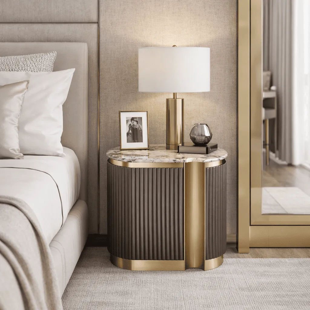 Naktinis staliukas STILI, dešininis, grafito, 60x40x55 cm