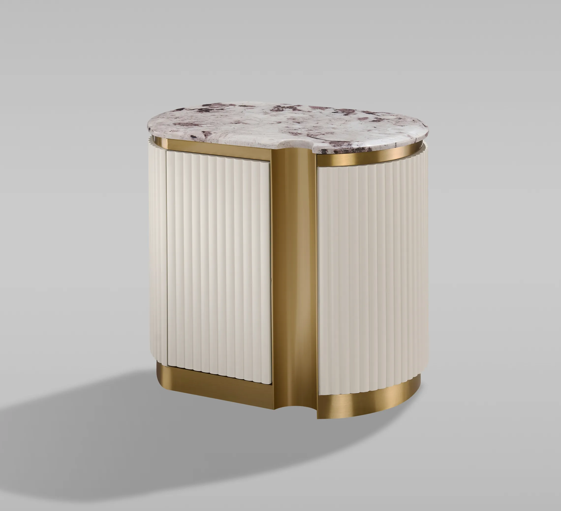 Naktinis staliukas STILI, dešininis, baltas ecru, 60x40x55 cm