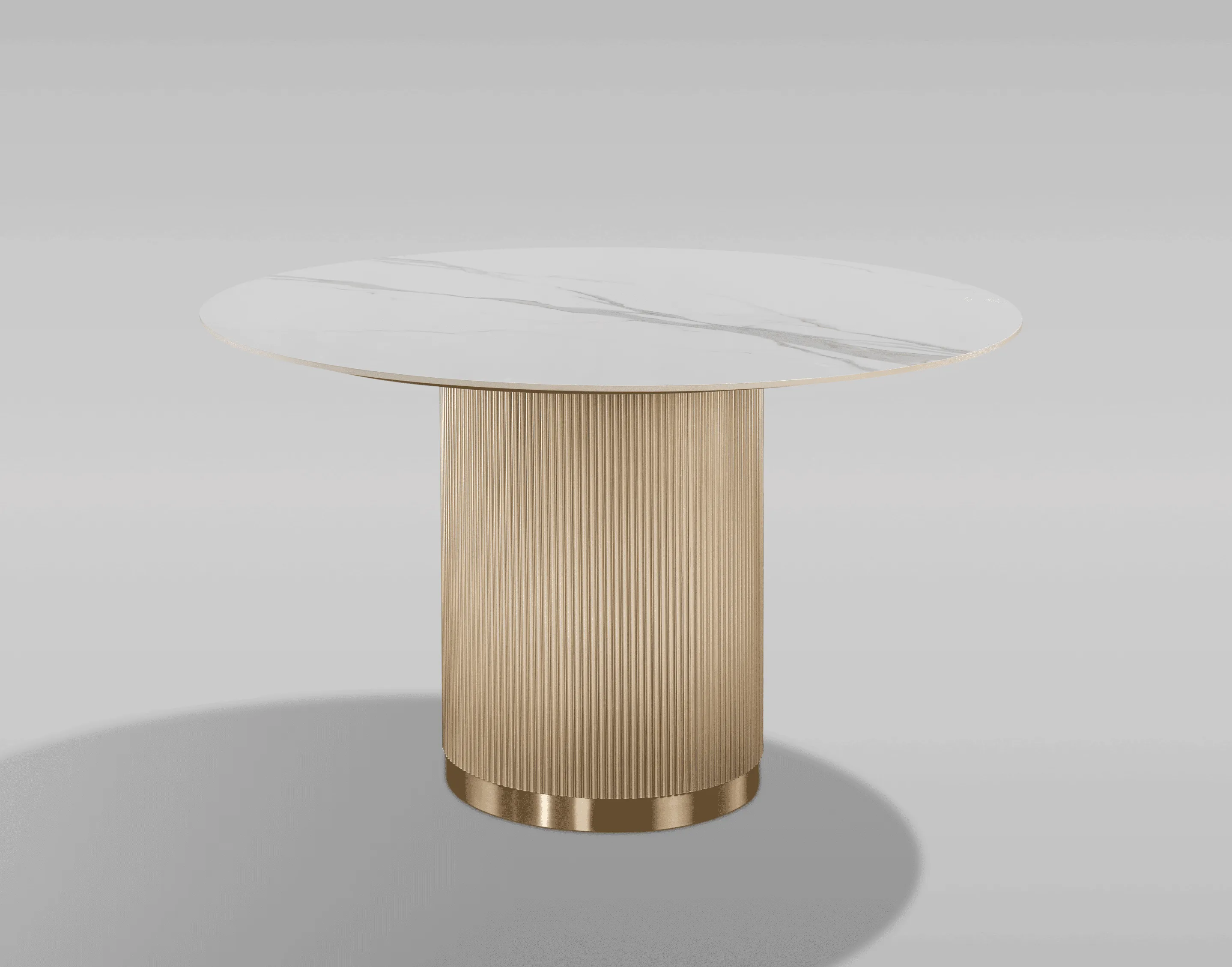 Apvalus valgomojo stalas STILI, aukso, 120x120x75 cm