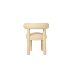 Minkšta dirbtinės odos kėdė LEITH, kreminė, 62x58x80 cm