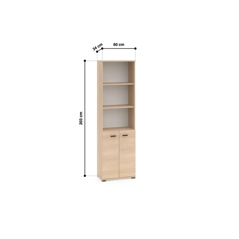 Biuro lentyna su spintele ODEL, 60x34x203 cm