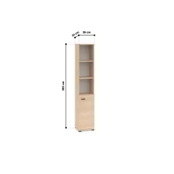 Siaura biuro lentyna su spintele ODEL, 39x34x203 cm