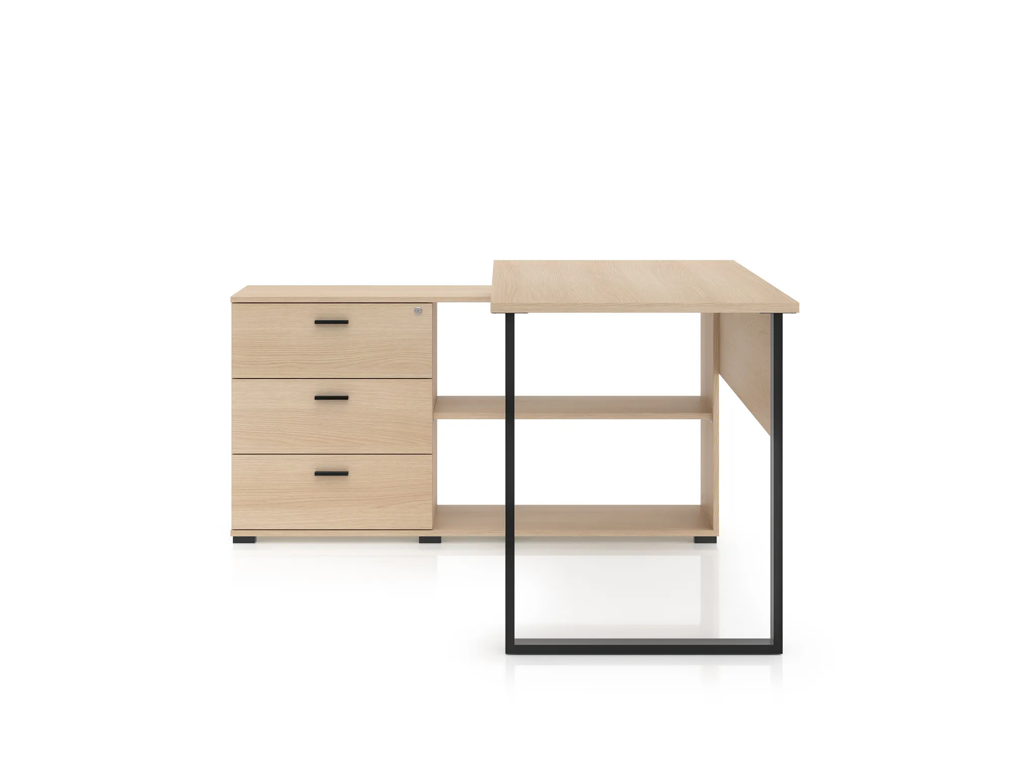 Kampinis biuro stalas ODEL, 138-168x138x75 cm