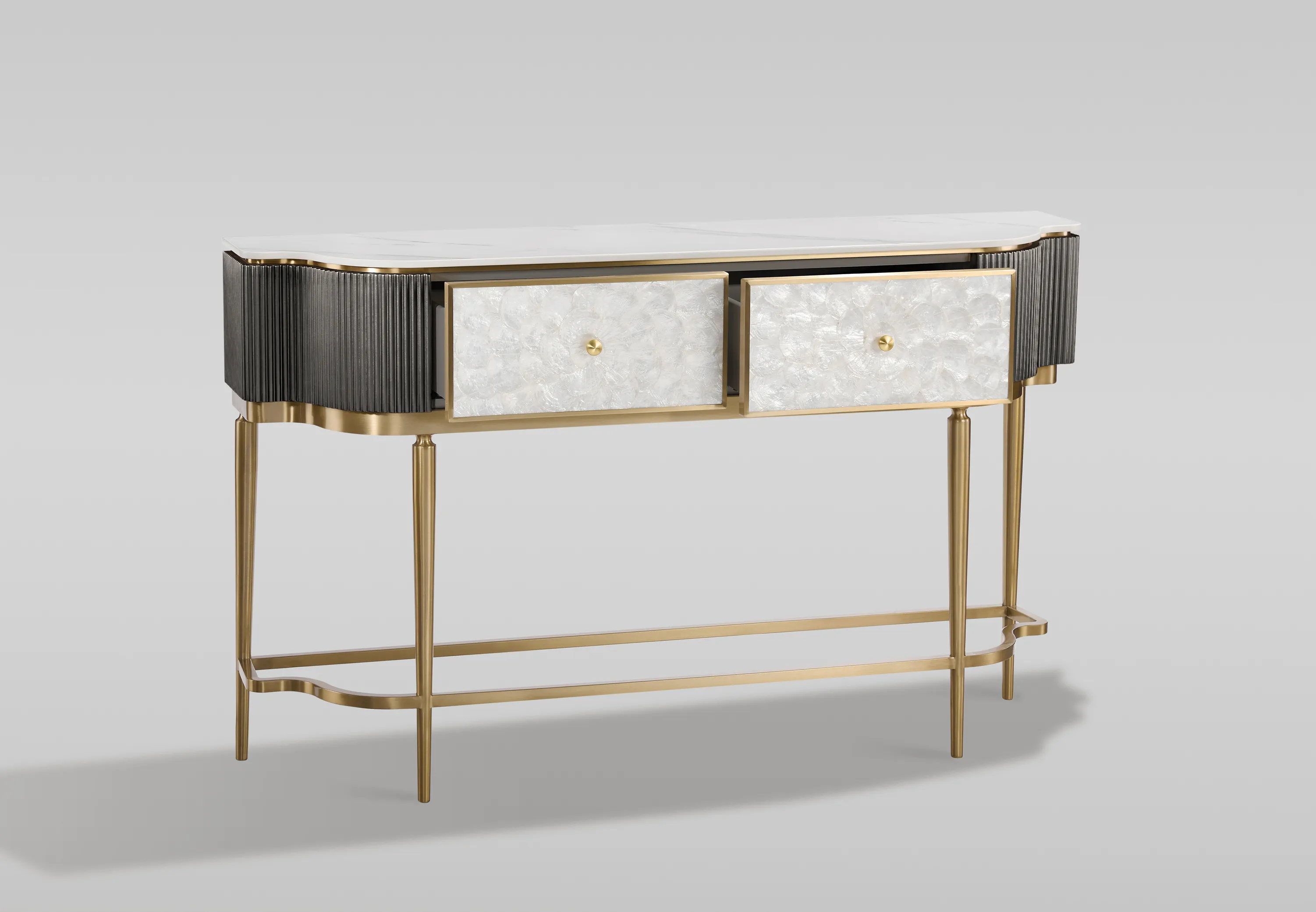 Konsolė STILI, grafito, 140x35x86 cm