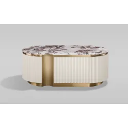 Žurnalinis-kavos staliukas STILI, kreminis, 122x60x45 cm