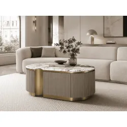Žurnalinis-kavos staliukas STILI, taupe, 122x60x45 cm