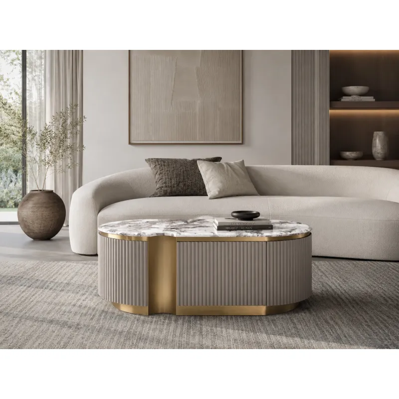Žurnalinis-kavos staliukas STILI, taupe, 122x60x45 cm