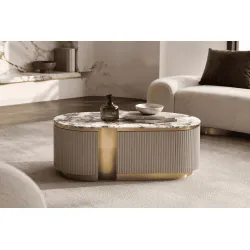 Žurnalinis-kavos staliukas STILI, taupe, 122x60x45 cm