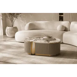 Žurnalinis-kavos staliukas STILI, taupe, 122x60x45 cm