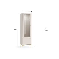 Siaura vitrina SANDRIA, 54x40x190 cm
