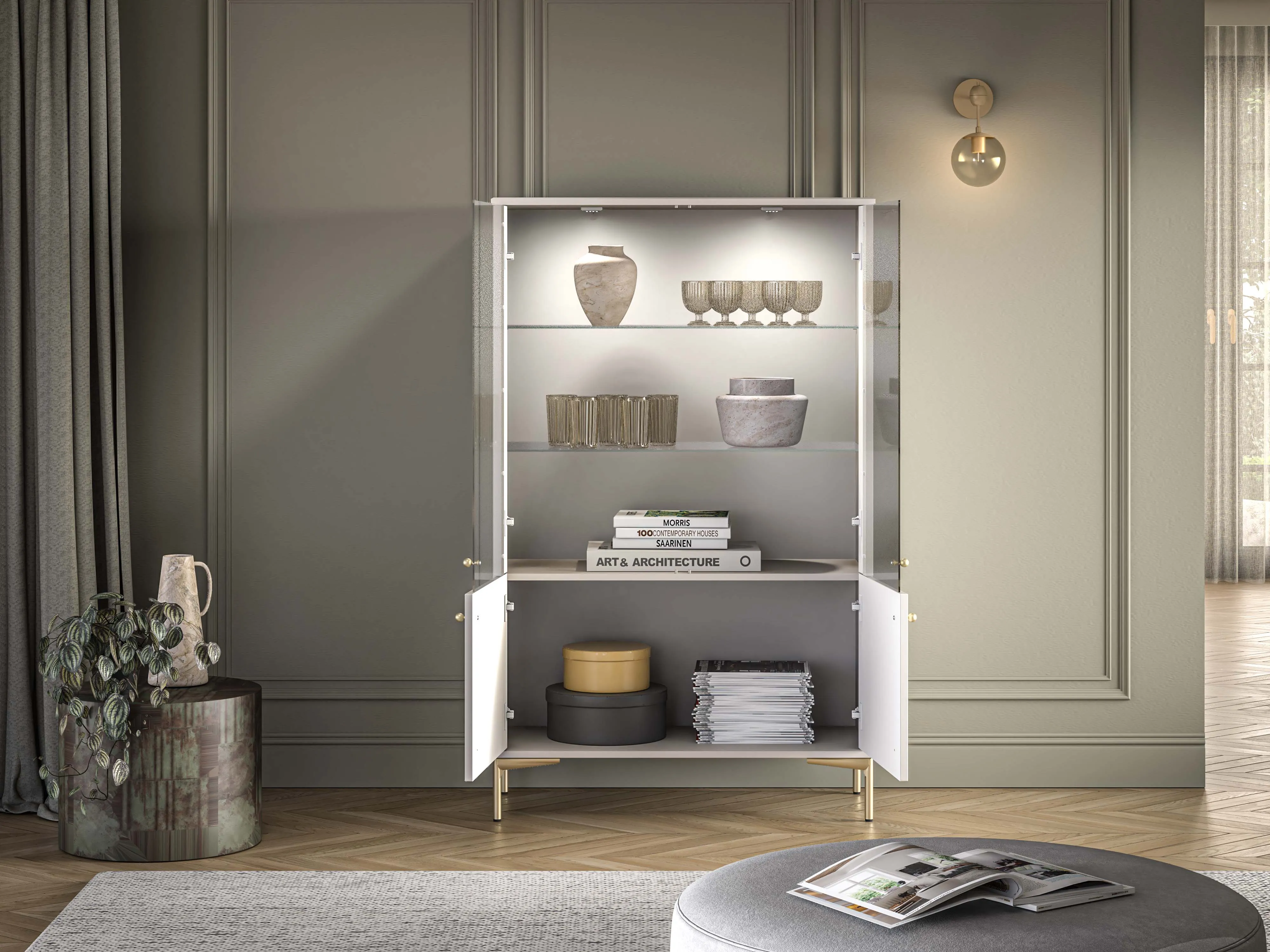 Vitrina SANDRIA, 92x40x149 cm
