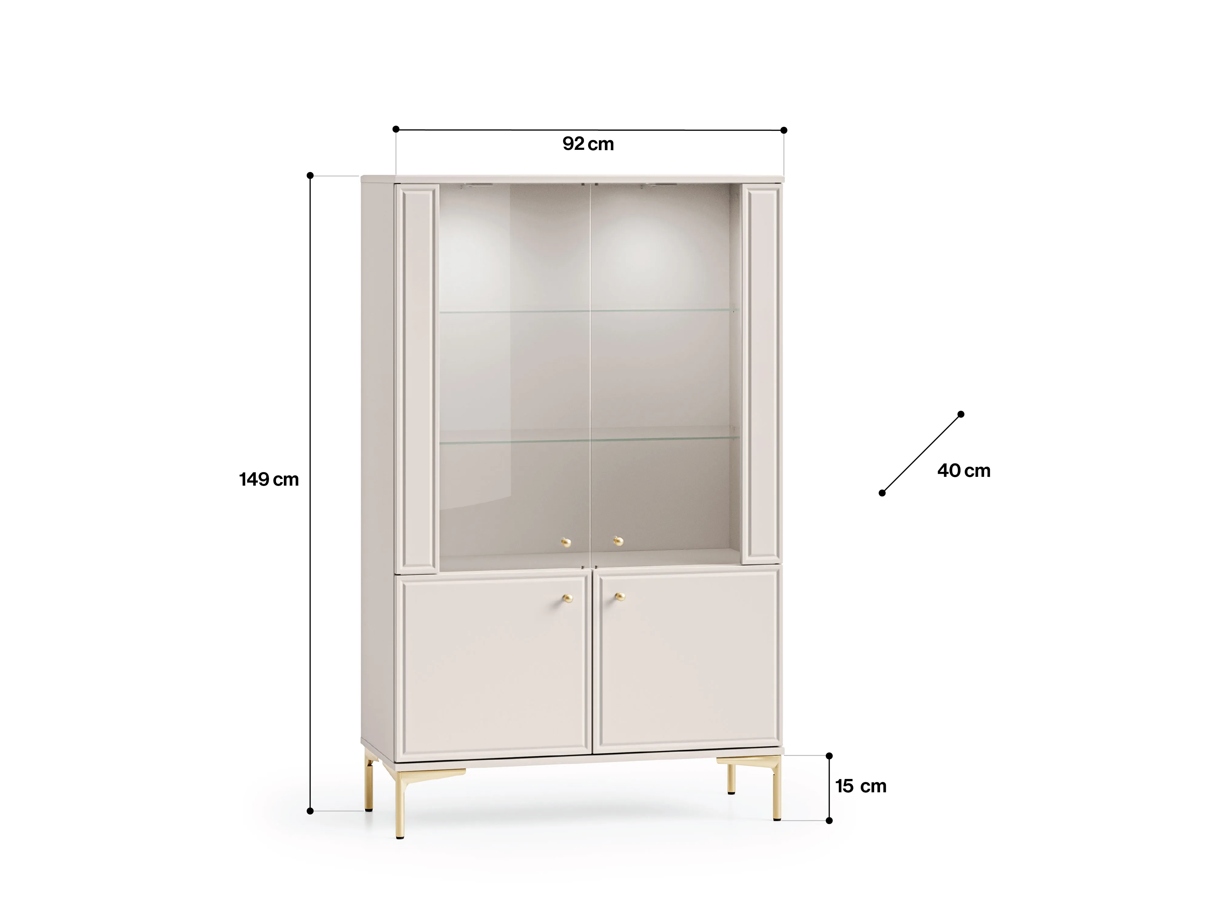 Vitrina SANDRIA, 92x40x149 cm
