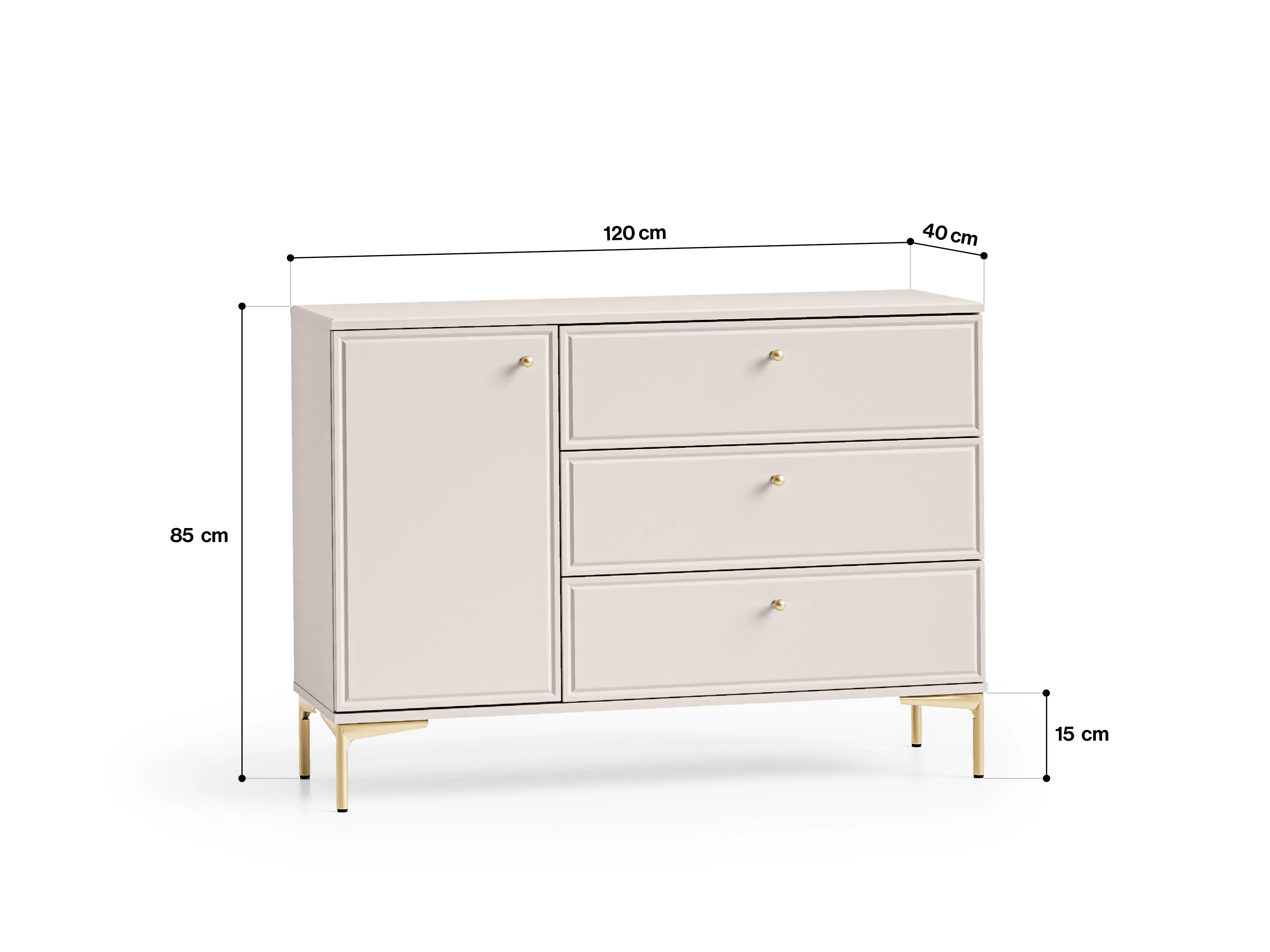 Komoda SANDRIA, 118x40x85 cm