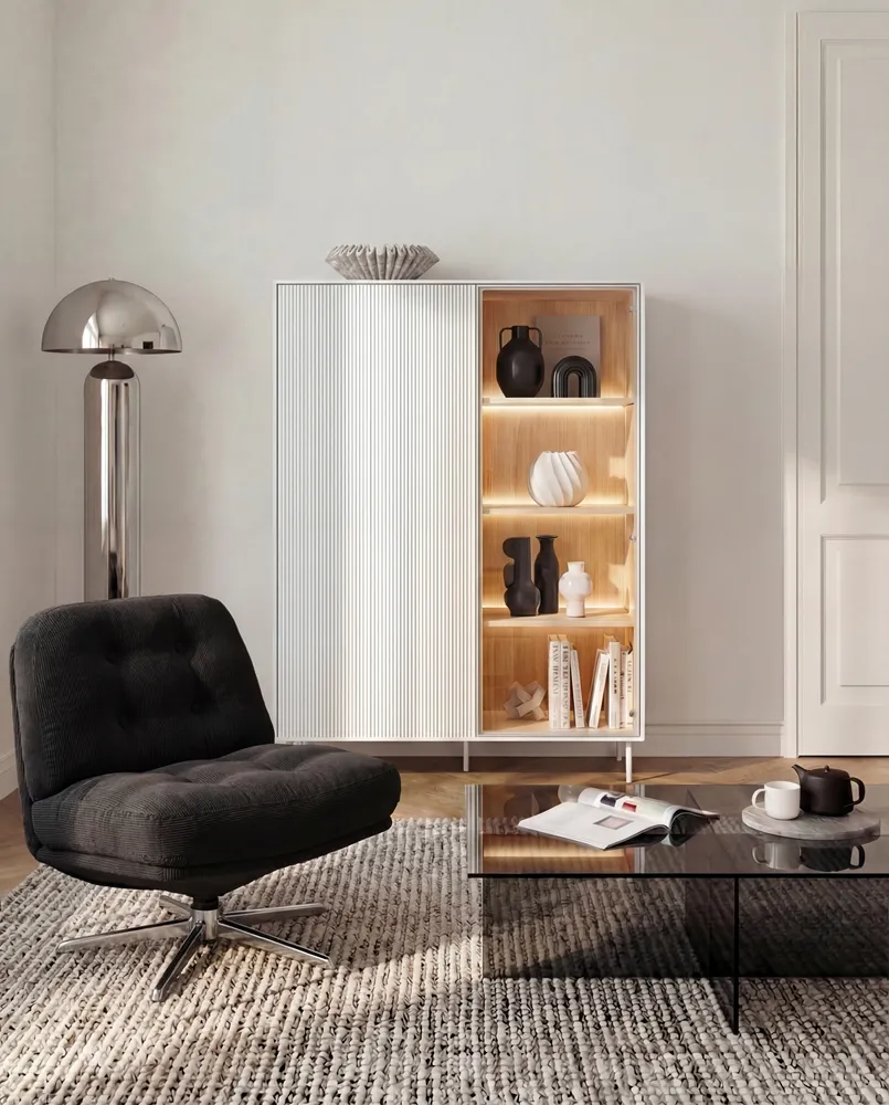 Vitrina su LED apšvietimu LIBU, 110x41x156 cm