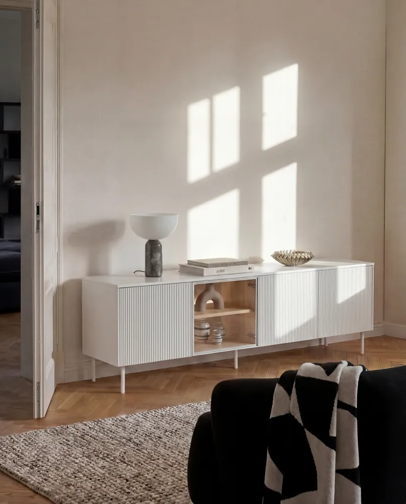 TV spintelė su LED apšvietimu LIBU, 195x41x57 cm