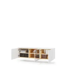 Pakabinama TV spintelė su LED apšvietimu LIBU, 195x41x42 cm